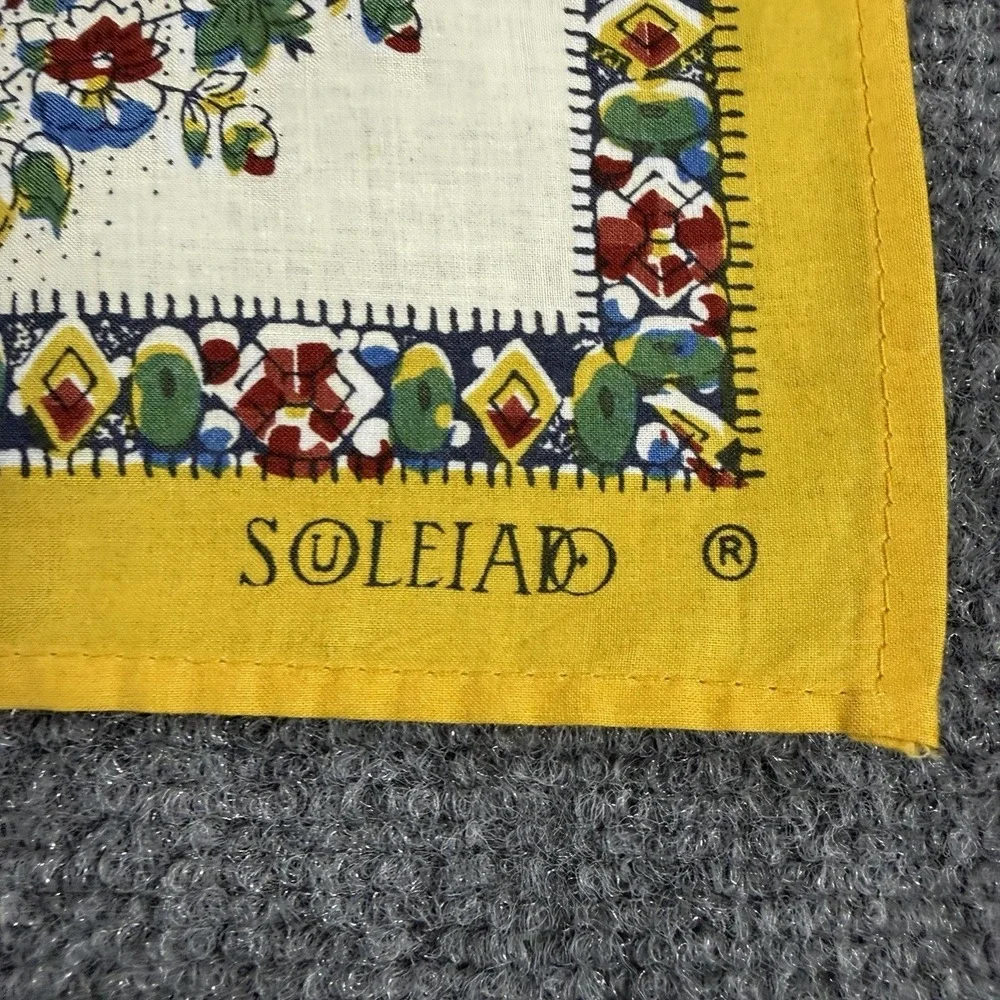 Soleiado Square Scarf Charles Demery France Provence Floral Luxury Cotton 30